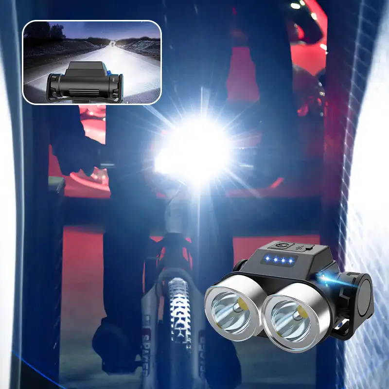 Уличная портативная двойная головка супер яркая светодиодная велосипедная фара