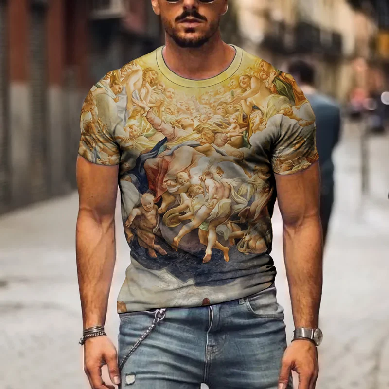 

Men Women Unisex Cute New Funny 3D Painting Print T-Shirts Summer Round Neck Short Sleeve Male Oversized T-Shirt Top Tees 6XL