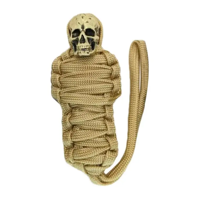 

Funny Scary Metal Keychain Mummy Skull Keychain Rope For Biker Bag Paracord Hangings Bag Toy Braided Keychain Pendant Car