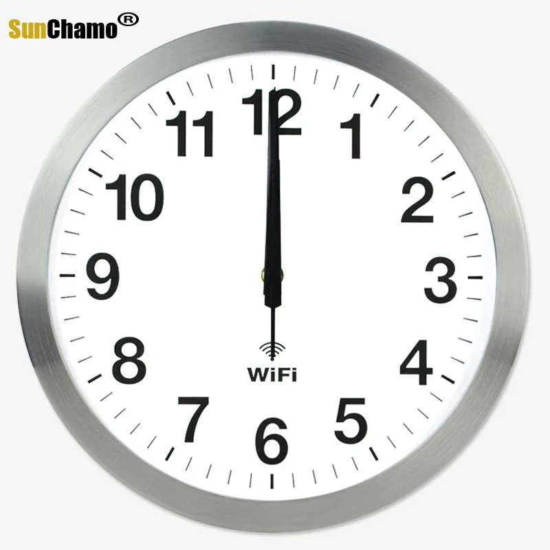 

12 Inch Accuracy Smart WIFI Automatic Time Synchronization Mute Wall Clocks Living Room Modern Home Decore Clock Watch Decor