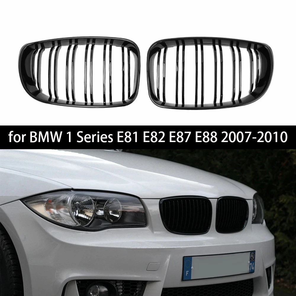 

Car Grills Front Kidney Grille Double Line Gloss black for BMW E81 E87 E82 E88 1-Series 128I 130I 135I 2007-2011 Car Accessories