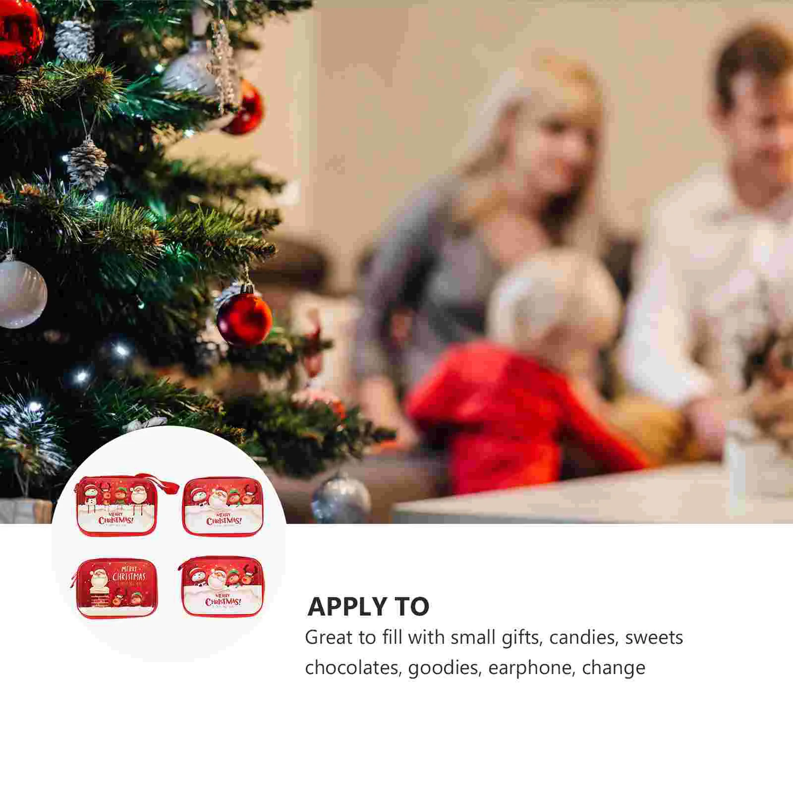 4 шт. Рождественская жестяная коробка для мелочи очаровательная сумка наушников