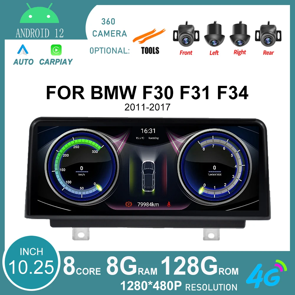 

10.25"Android 12 Equipped With For BMW F30 F31 F34 EVO System Carpenter (2011-2017) 10.25 Inch 1280 Inch 480 IPS Screen