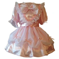 custom pink bow belt sissy festive cd tv lace princess bubble sleeve dress