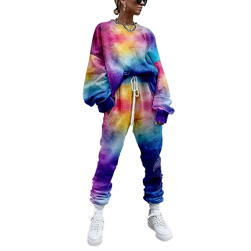 

Women's Sportswear Two Piece Digital Printing Sportswear Casual Sweatshirt + Pants​​Women's Sportswear