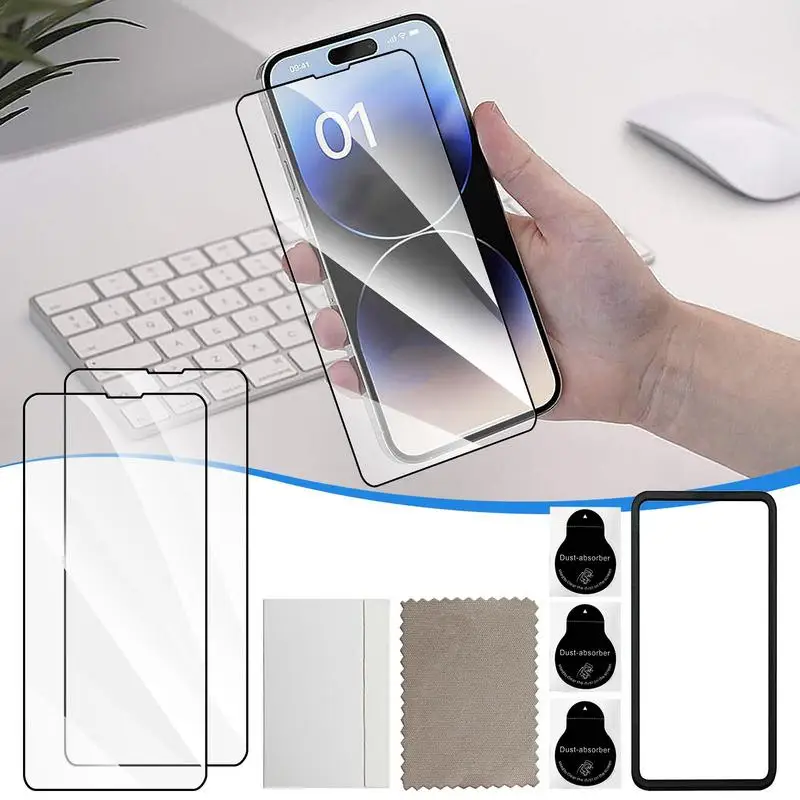 

2PCS Tempered Glass for iphone 15 pro max screen protector Film 2.5D Anti-scratche For iPhone 15 Plus Full Coverage Glass Film