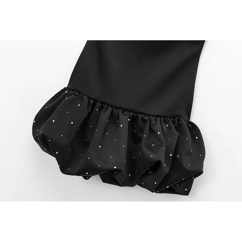 YENKYE атласное бальное платье со стразами для женщин элегантное вечернее