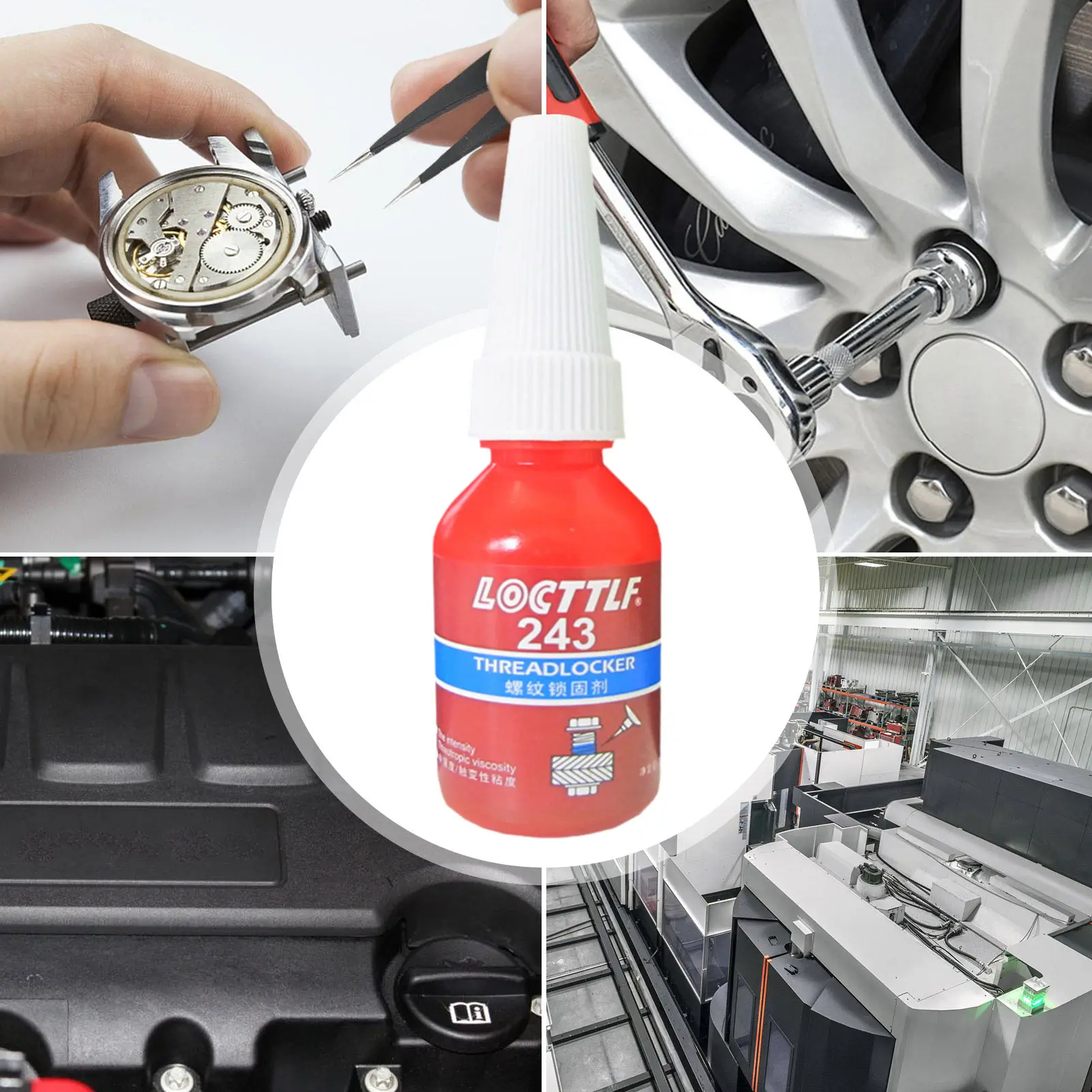 Синий фиксатор резьбы 243 средней прочности маслостойкий герметичный