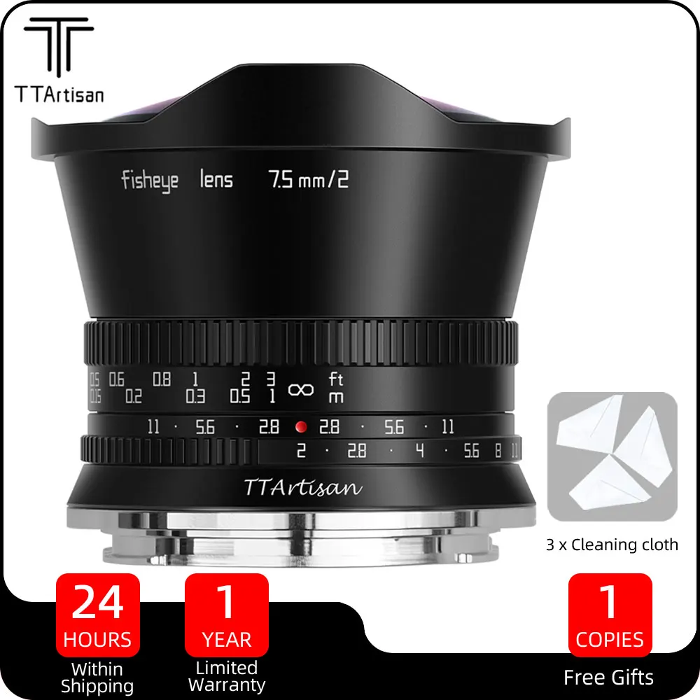 

TTArtisan 7.5mm F2 APS-C Large Aperture Fisheye Lens for Sony E Fuji X Canon M Panasonic L M43 Nikon Z Canon R Mount Cameras