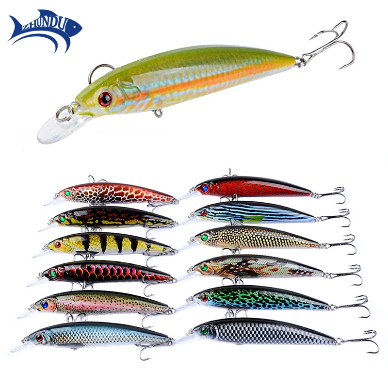 

11cm/12g Road Ya Bait Colored Painting Biomimetic Bait Mino Fake Bait Hard Bait Fishing Bait Temptation Fishing Tackle Bearking