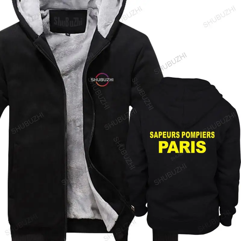 

man fall winter hoodie New Sapeurs Pompiers Paris France Firefighter Fire Department Brigade thick hoody coat winter Hipster