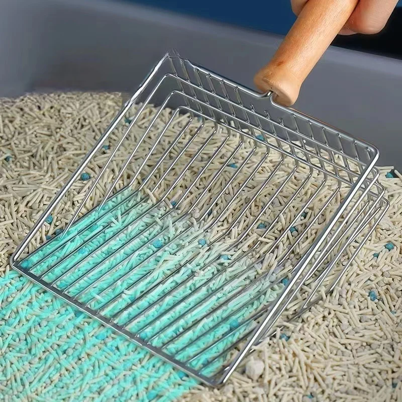 Лопата для кошачьего туалета деревянная ручка чистки аксессуары домашних