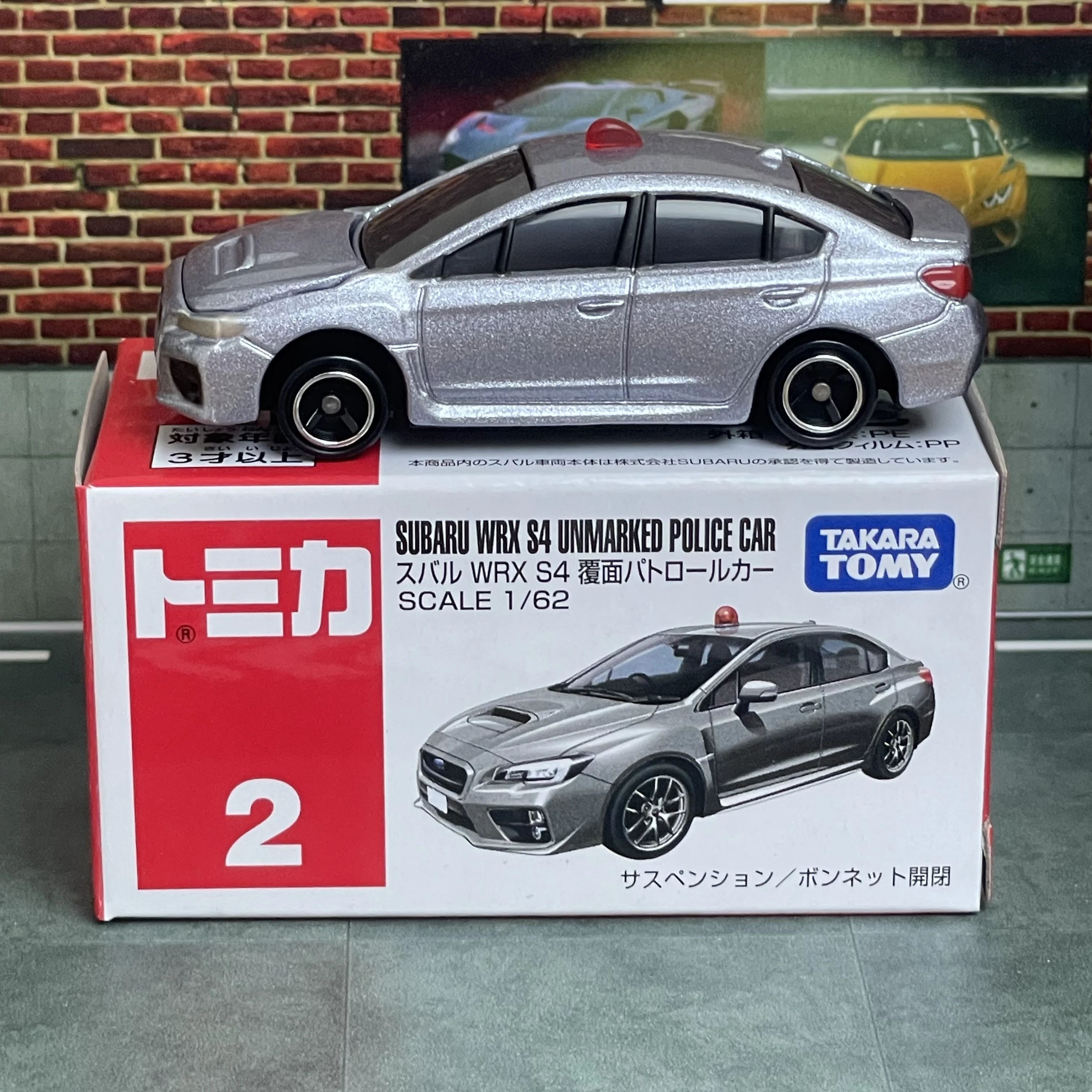 Фото Коллекционная модель Takara Tomy Tomica No.2 Subaru WRX S4, неоцифровованная полицейская машина, масштаб 1:64, литая под давлением, из сплава, миниатюрный автомобиль, подарок для детей №3