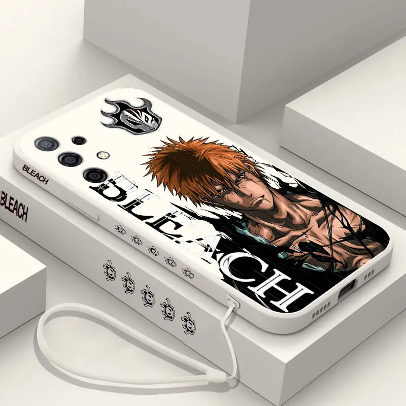 

Anime Bleach Ichigo Phone Case For Samsung A81 A53 A50 A12 A22S A52 A52S A51 A72 A71 A32 A22 A20 A30 A21S A02S A11 4G 5G Strap