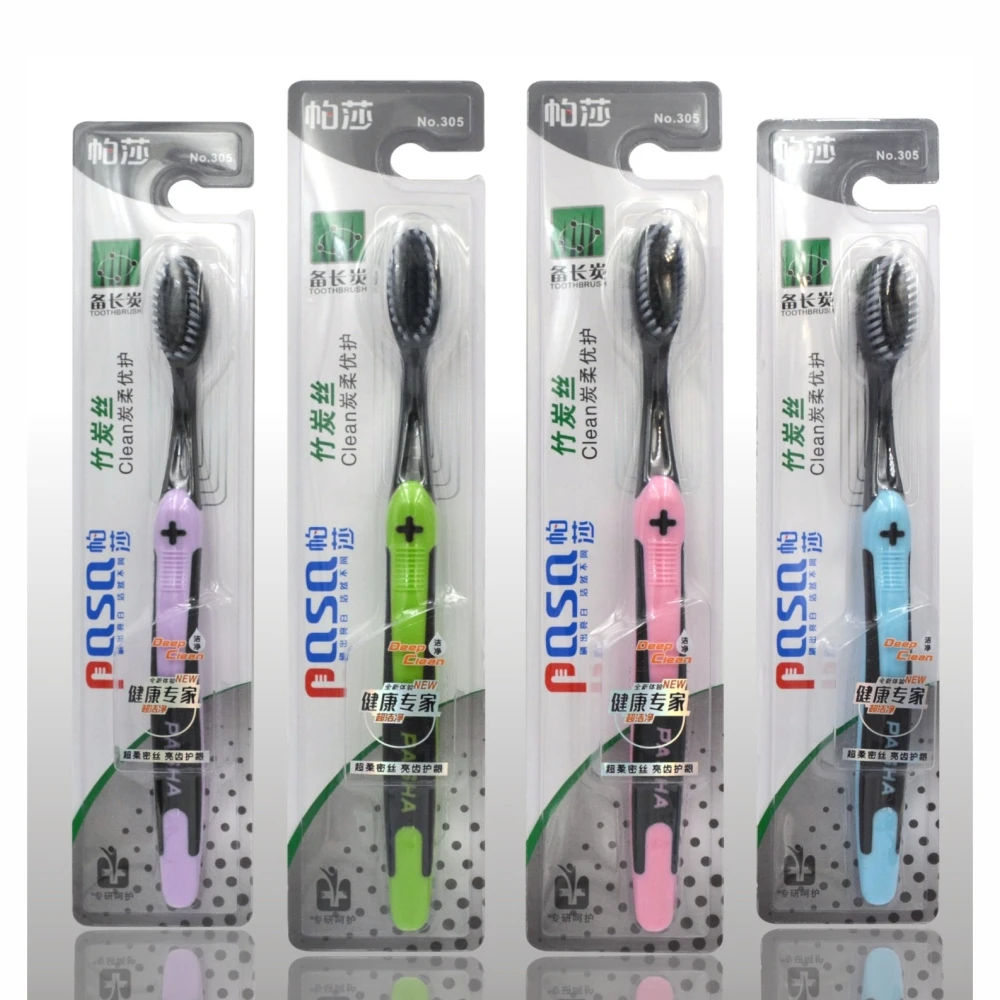 Бамбуковый уголь нано зубная щетка черная уход за зубами порошок | Красота и