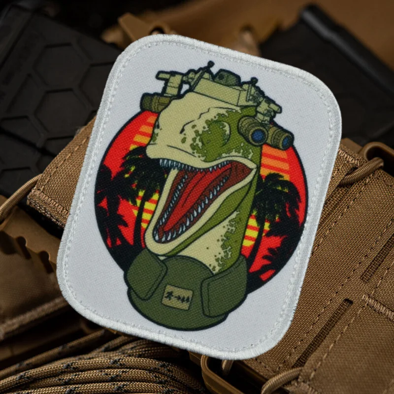 Тактическая нашивка с изображением ящерицы ночного видения на липучке принтом
