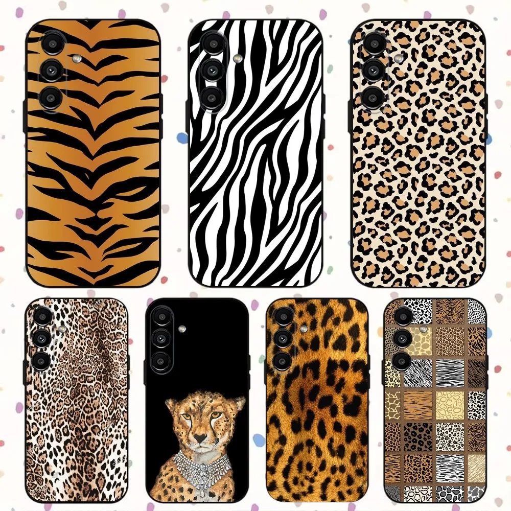 Fashion Tiger Leopard Print Phone Case For Samsung S24 S21 S22 S23 S30 Ultra S20 Plus Fe Lite Note 10 9 5G Black Soft Cover