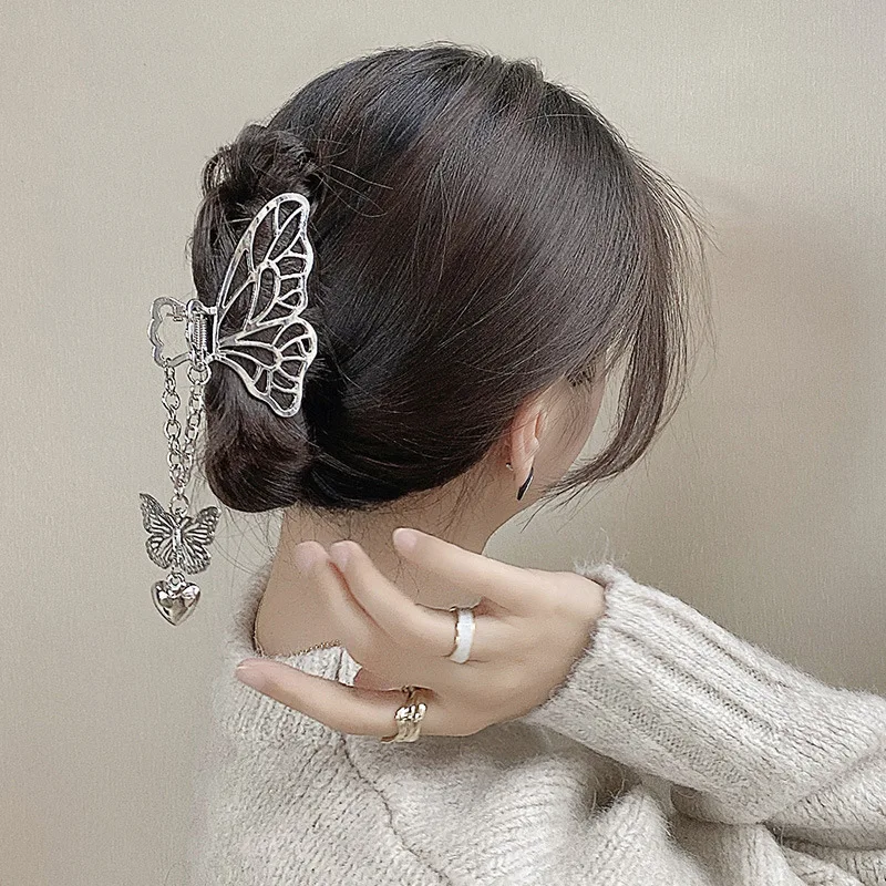 

Super fairy pendant stereo bowknot, scratching clamp head large metal clip sweet temperament hair hairpin headdress