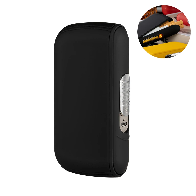 

Leather Waterproof Portable 2 In 1 Multifunctional USB Cigarette Lighter 10pc Cigarette Case Rechargeable Lighter Men Gifts
