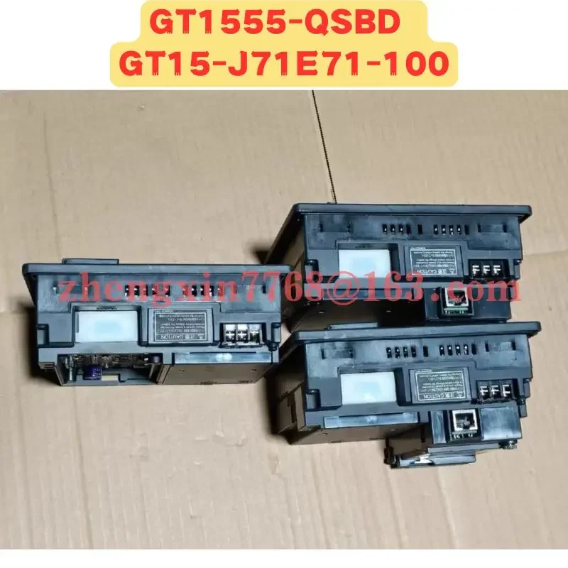 Б/у сенсорный экран GT1555-QSBD и связь GT15-J71E71-100 Набор модулей Нормальная функция