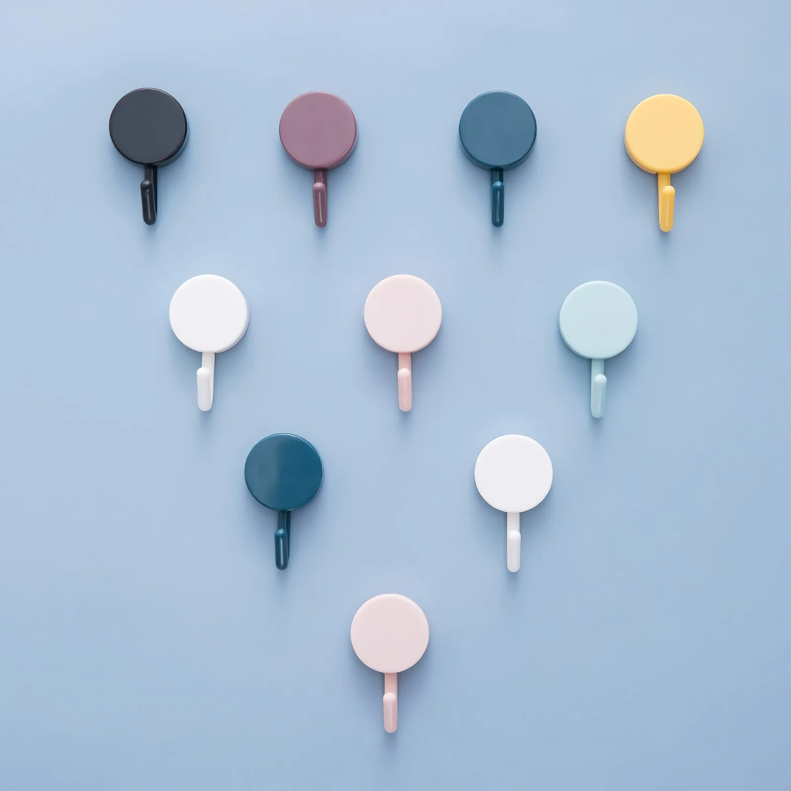 10Pcs Strong Non-Marking Hook Kitchen Bathroom Hooker Cute Self-adhesive Free Punch Wall Sticker Key Towel Bag Placement |