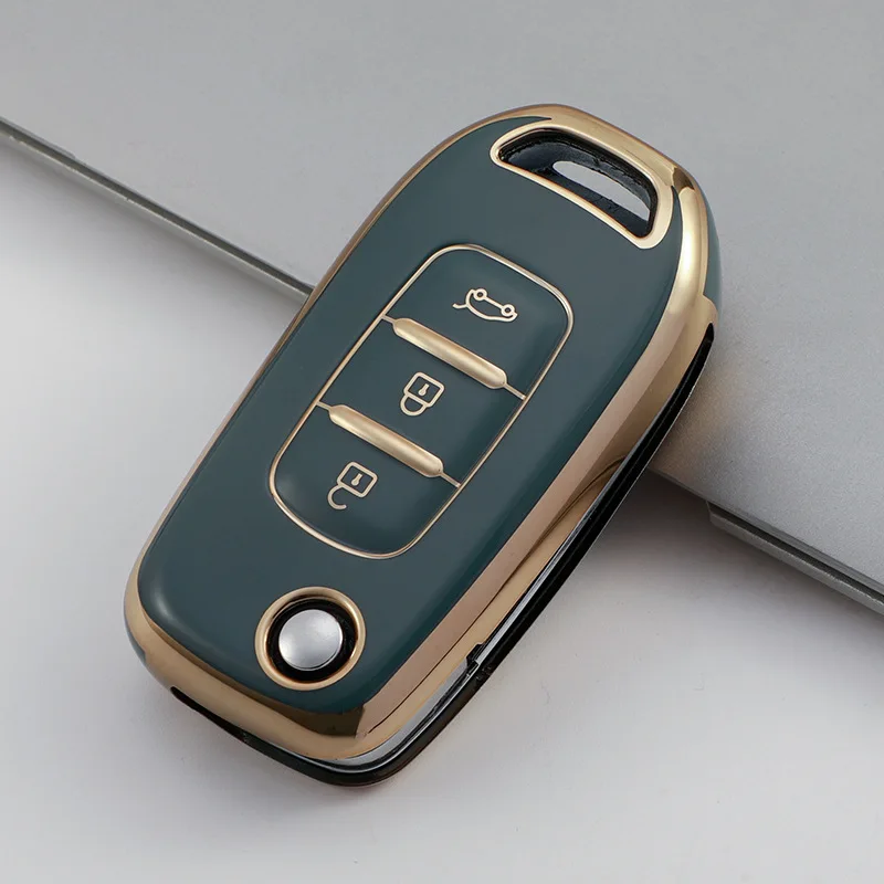 

New Electroplated Car Key Cover For Renault Kadjar Koleos K-ZE 3 Button High Quality Key Cover Car Interior Accessories