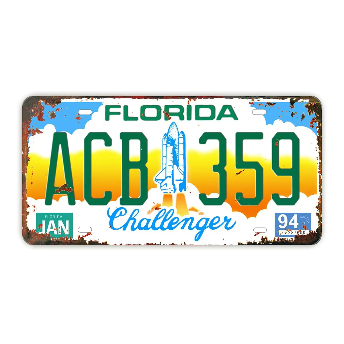 

Retro Vintage U.S. State Auto Number Tags, Florida, Embossed Metal License Plates, 12"x6"