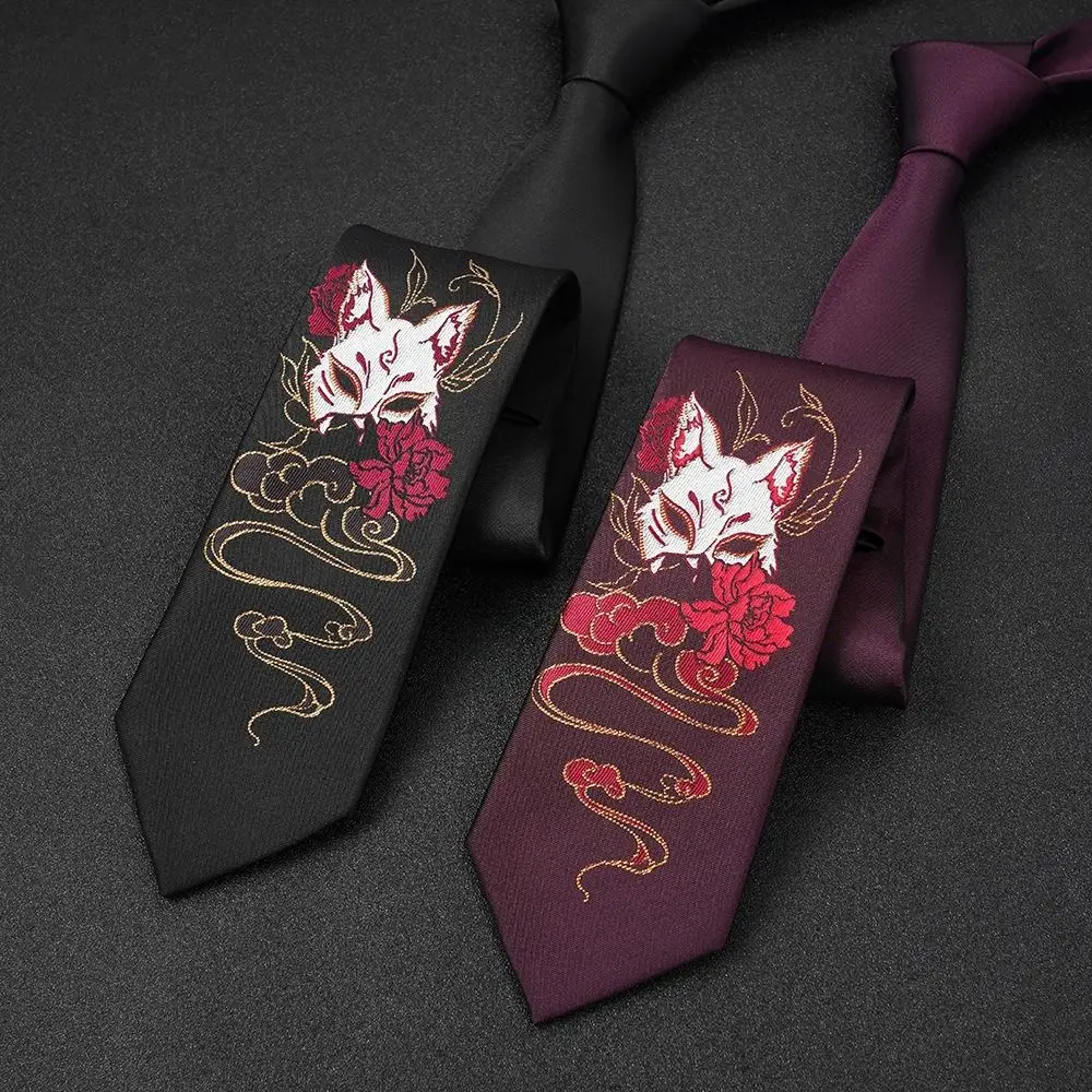 

Chinese style Women Costume Accessories Props Prting Jacquard Cosplay Tie Anime Neck Tie Men Ties JK Uniform Ties