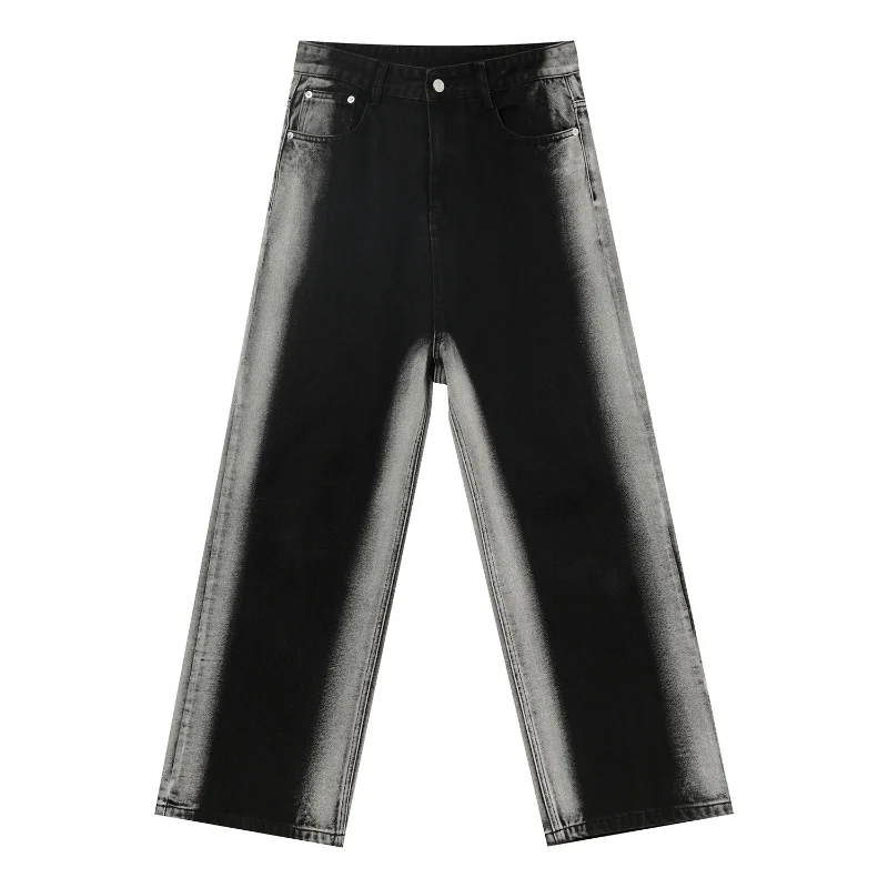 2022  New Korean Version Tie Dye Contrast Color Personality Trend Casual Jeans Men Oversized Retro  Lapel Fashion Jeans for Men