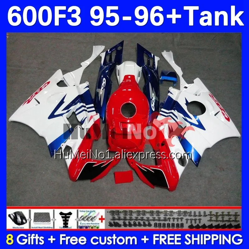 

Body +Tank For HONDA CBR600 F3 FS 600CC CBR600FS 95-96 2No.70 CBR 600F3 600 F3 CC CBR600F3 1995 1996 95 96 Fairing white red