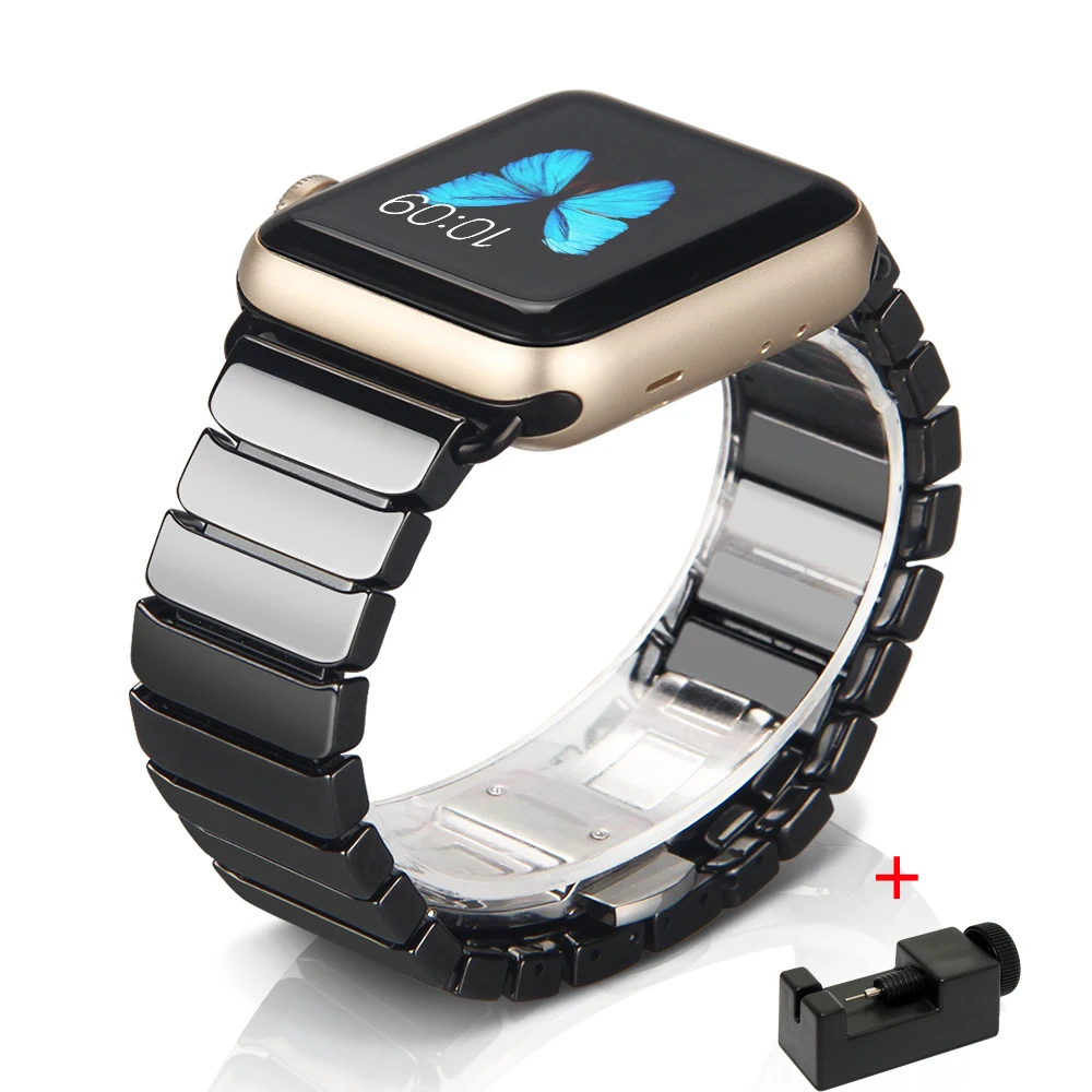 Ceramics Strap For Apple Watch Band 45mm 41mm 42mm 38mm 40mm 44mm Wristband Bracelet for iWatch Series 7 6 5 4 3 se Accessories