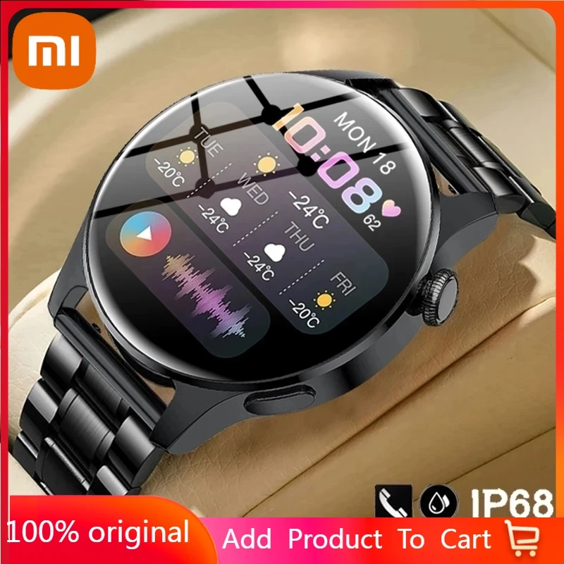 

Смарт-часы Xiaomi мужские с Bluetooth, фитнес-трекером и сенсорным экраном