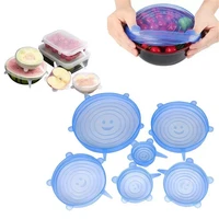 6 pcs kitchen gadgets kitchen accessories reusable silicon stretch lids universal lid silicone food wrap bowl lid kitchen tools