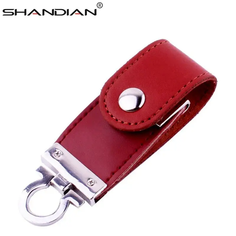 Shandian-couro Metal Chaveiro Pendrive Usb Flash Drive Memory Stick Comercial Disco u Disco u 4gb 16gb 32gb 64gb Venda Quente