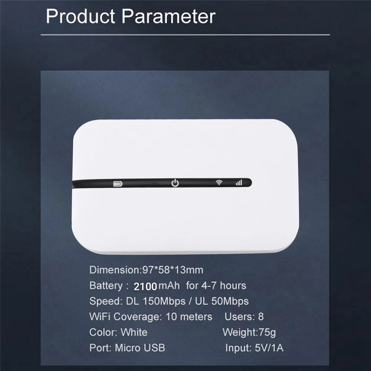 

Wi-Fi-роутер MiFi, 150 Мбит/с, со слотом для Sim-карты