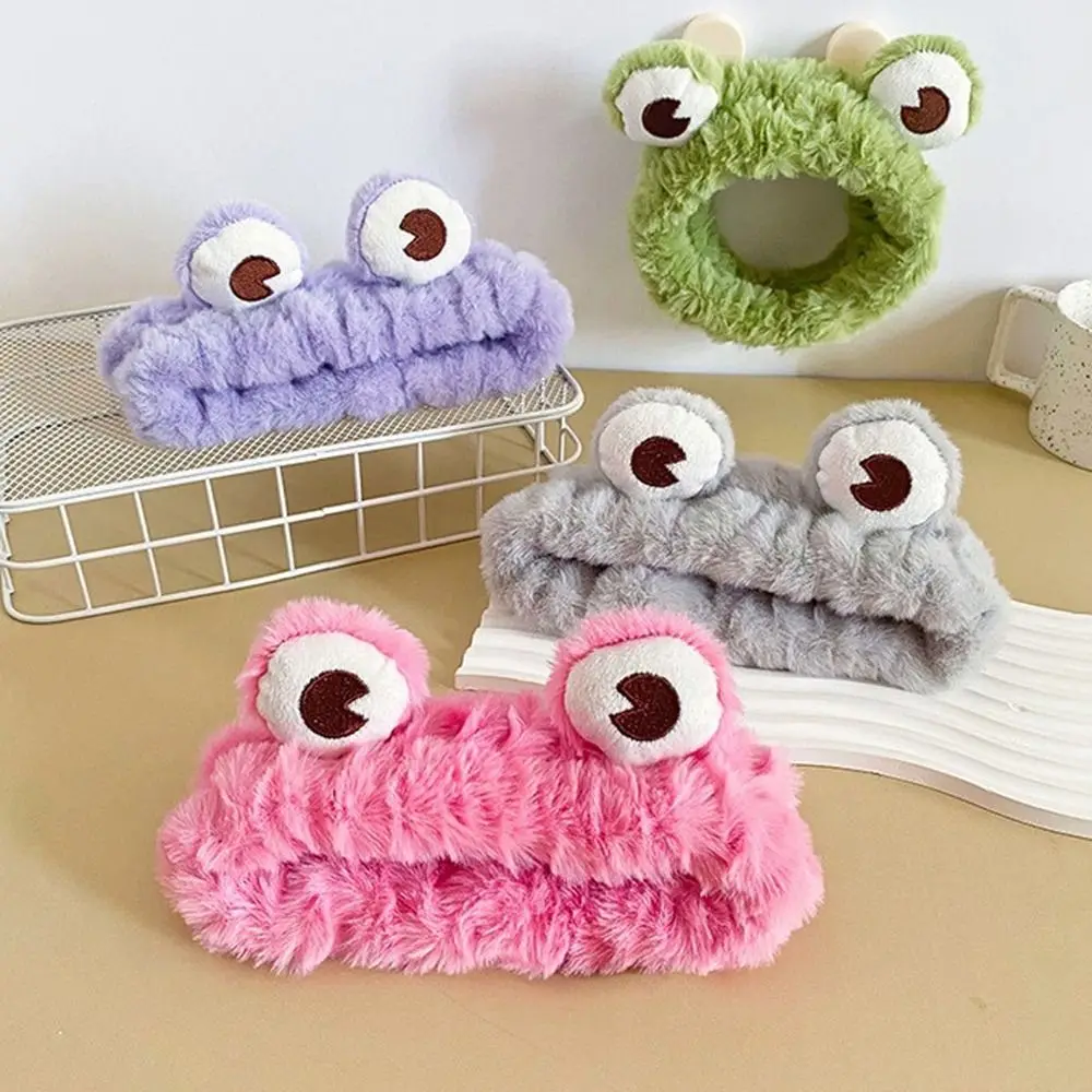 

Big Eyes Frog Headband Fashion Wide-brimmed Plush Hair Band Edge Tighten Makeup