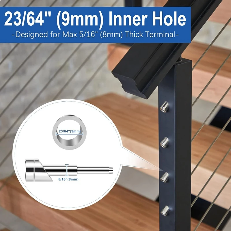 33 ° Скошенные угловые шайбы 9 мм для комплекта оборудования кабельных перил 8