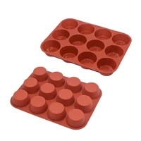 1pc 12 cavity muffin mold food grade silicone cake molds baking tools suitable for jelly pudding making soap mold