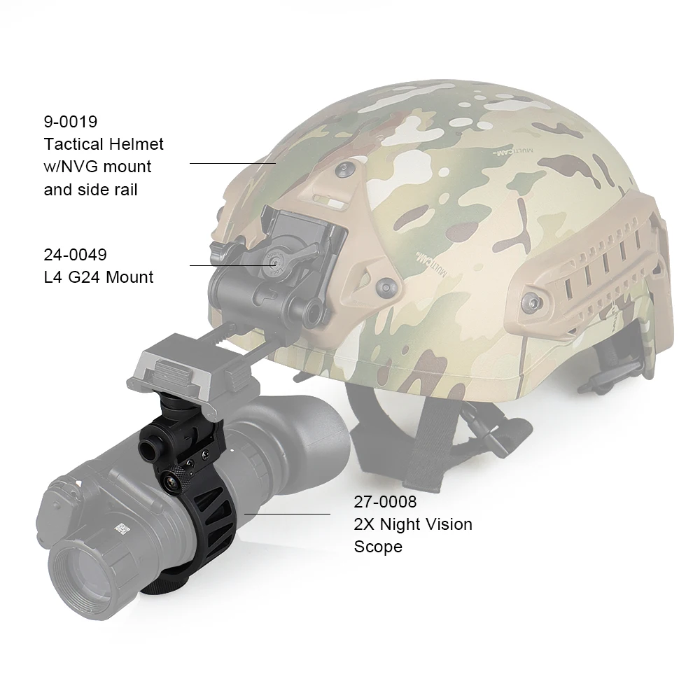 Tactical Aluminum J Arm Adapter for AN/PVS-14 Monocular NVG Dovetail Hunting Accessories Mount on the Helmet HS24-0246