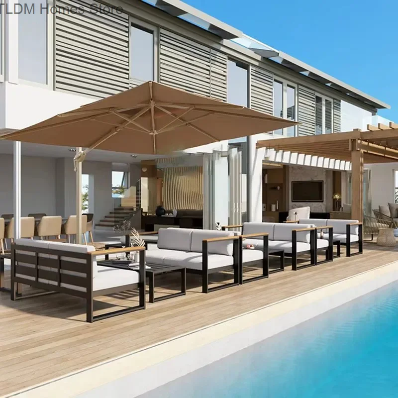 Садовые диваны из алюминиевого сплава водонепроницаемая Солнцезащитная мебель