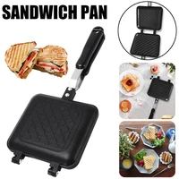non stick sandwich maker iron bread toast breakfast machine toaster waffle panini grill with long handle for bread frying pan