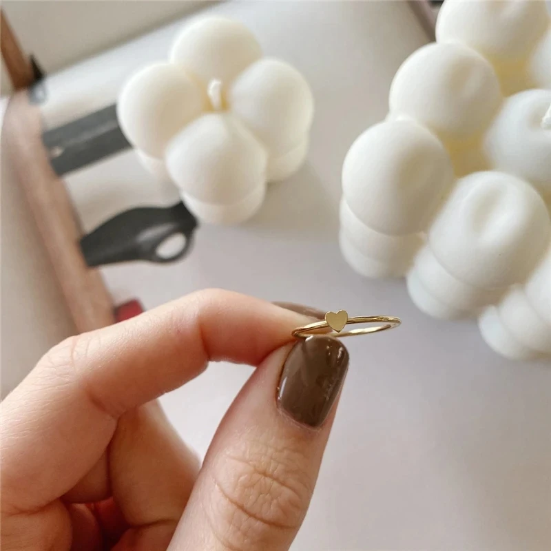 Штабелируемое кольцо в форме сердца Золотое 14 карат 3 5 мм ювелирные изделия стиле