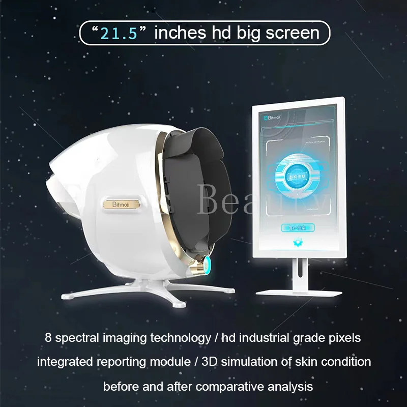 New 3D Magic Mirror AI Facial Skin Analyzer Machine Skin Tester Face Analysis Management System Scanner With 21.5 Inches Screen