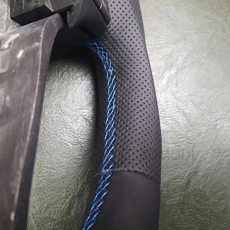 Кожаное рулевое колесо алькантары для VOLVO C30 C70 V50 S40 с плоским дном