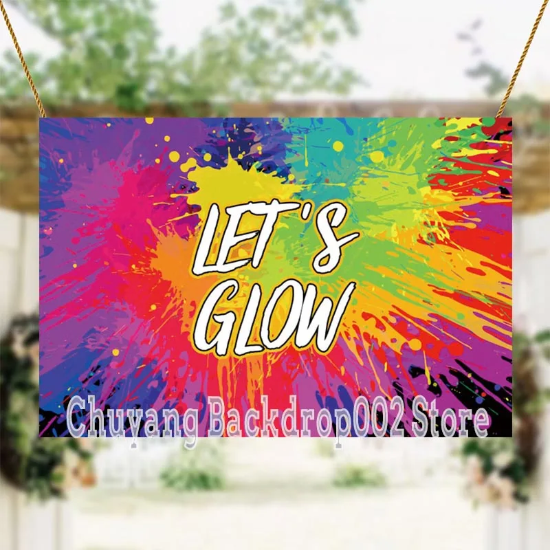 Let 'S Glow Photography Backdrops Graffiti Neon Light Adult Birthday Party Background For Photo Studio Banner