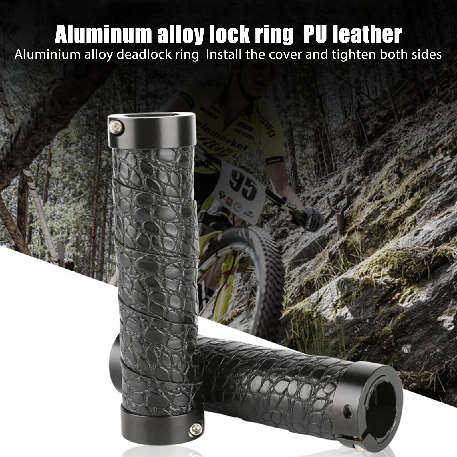 

Одна пара нескользящих велосипедных ручек из искусственной кожи с двойным замком, ручки в стиле ретро, велосипедные аксессуары, стабильные ...