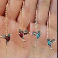 hummingbird threader earrings bird gift threader earrings