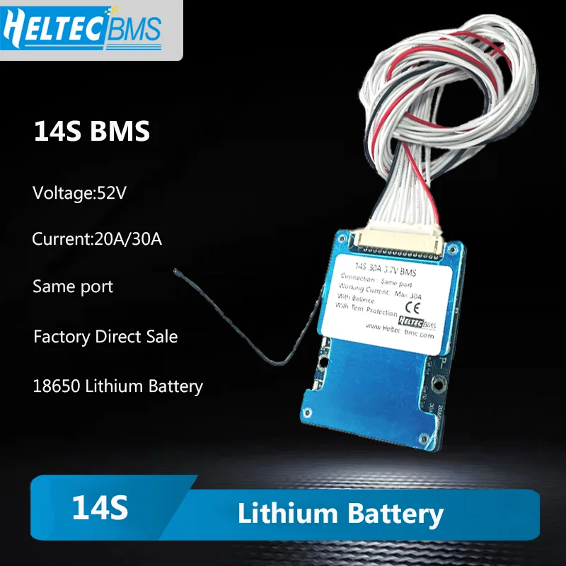

BMS 14S 52V BMS 20A 30A Balanced with Temperature Battery Protection Board bms 18650 battery For Electric Vehicle/Ebike