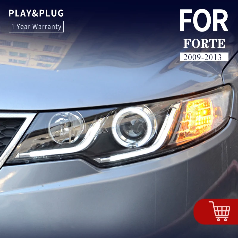 

Автомобильные аксессуары, передняя фара для Kia Forte фары 2009-2013 Forte Coupe светодиодный ная фара DRL Hid Bi Xenon, автостайлинг