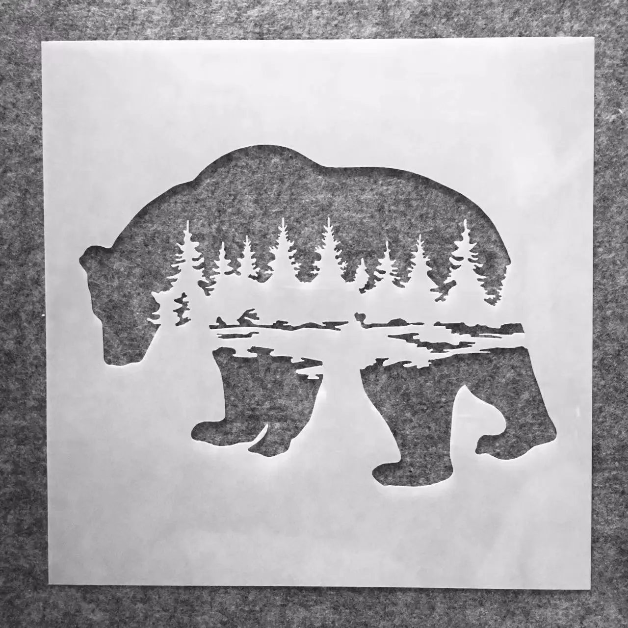 

30*30cm Big Bear Forest DIY Layering Stencils Wall Painting Scrapbook Coloring Embossing Album Decorative Template